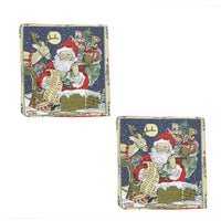 Set of 2 Multi Color Santa Jacquard Woven Cushion Covers (18"x18")