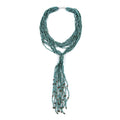 Blue Ceramic Multi Strand Beads Double Wrist Necklace (22 Inches) - Sticky add to cart bar