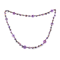 Purple Seed Beads Necklace 40 Inches