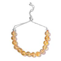 Brazilian Citrine Beaded Bolo Bracelet in Platinum Over Sterling Silver 46.50 ctw