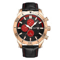 GAMAGES OF LONDON Limited Edition Hand Assembled Velocity Racer Automatic Movement Black Genuine Leather Strap Watch in RG ION Plating (45mm) - Sticky add to cart bar