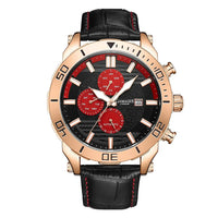 GAMAGES OF LONDON Limited Edition Hand Assembled Velocity Racer Automatic Movement Black Genuine Leather Strap Watch in RG ION Plating (45mm)