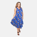 TAMSY Black Women's Repeat Floral Print Umbrella Dress -One Size Missy (44"x23") - Sticky add to cart bar