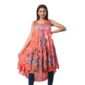 TAMSY Stripe Floral Tie Dye  Umbrella Dress - One Size Fits Most (48""x44"") - Sticky add to cart bar
