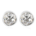 0.50 ctw Polki Moissanite Solitaire Stud Earrings in Platinum Over Sterling Silver - Sticky add to cart bar