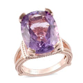 Rose De France Amethyst Fancy Ring in Vermeil Rose Gold Over Sterling Silver 9.75 ctw - Sticky add to cart bar