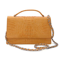 RIVER Brand Closeout, Organic Caiman Crocodile Banana Shoulder Bag