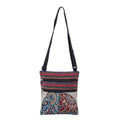 Off White Elephant Jacquard Pattern Crossbody Bag (8.5"x10") with 56.5" Adjustable Shoulder Strap - Sticky add to cart bar