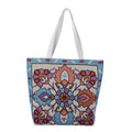 Khaki Flower Jacquard Pattern Tote Bag (18"x5"x12.25") - Sticky add to cart bar