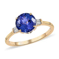 14K Yellow Gold Premium Tanzanite and Diamond G-H I3 Ring 2.15 Grams 2.40 ctw - Sticky add to cart bar