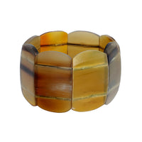 Value Buy Natural Brown & Black Genuine Buffalo Horn Strech Bracelet