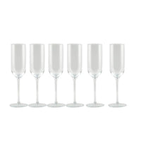 Made In Italy Set of 6 Authentic Murano Glass V Nason & C Flute Glasses