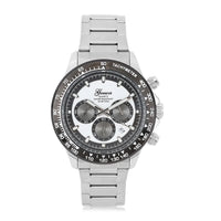 GENOA Multi-Functional Quartz Movement Watch with White Dial & Stainless Steel Strap (44 mm)