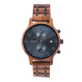 GENOA Japanese Movement Black Dial Watch with Stainless Steel Strap and Black Sandalwood Back - Sticky add to cart bar