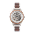 GENOA Automatic Mechanical Movement Watch with Stainless Steel Strap with Black Sandal and Glass Back - Sticky add to cart bar