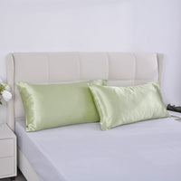 HOMESMART Set of 2 Light Green Luxury Satin Pillow Case (19.5"x29.5")