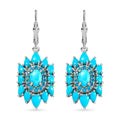 Sleeping Beauty Turquoise and Malgache Neon Apatite Cocktail Earrings in Platinum Over Sterling Silver 7.75 ctw - Sticky add to cart bar