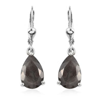Natural Silver Sapphire Lever Back Earrings in Platinum Over Sterling Silver 7.70 ctw