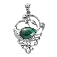 Lapis Lazuli Peacock Pendant in Platinum Over Copper with Magnet 5.75 ctw