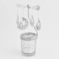 Moon-inspired Spinning Candle Holder with a Tea Light Candle - Silver (3.14"x3.14"x6.29") - Sticky add to cart bar
