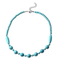 Freshened Blue Howlite, Resin Beaded Necklace 18-20 Inches in Stainless Steel 171.00 ctw - Sticky add to cart bar