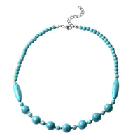 Freshened Blue Howlite, Resin Beaded Necklace 18-20 Inches in Stainless Steel 171.00 ctw