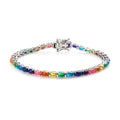 Multi Welo Opal Tennis Bracelet in Platinum Over Sterling Silver (7.25 In) (9.25 g) 5.60 ctw - Sticky add to cart bar