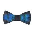 Black and Blue Faux Leather Feather Bowtie (4.92"x2.5"x1.18") - Sticky add to cart bar