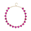 Aqua Blue Color Glass Heart Necklace 20-22 Inches in Silvertone - Sticky add to cart bar