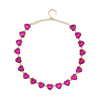 Aqua Blue Color Glass Heart Necklace 20-22 Inches in Silvertone