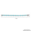 AMERICAN Natural Sleeping Beauty Turquoise and Natural White Zircon Link Bracelet in Platinum Over Sterling Silver (8.00 In) 12.60 Grams 11.10 ctw - Sticky add to cart bar
