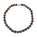 Pietersite Beaded Necklace 20 Inches in Rhodium Over Sterling Silver 596.00 ctw - Sticky add to cart bar