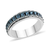 Diamond Spinner Band Ring in Platinum Over Sterling Silver 0.20 ctw