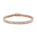 Natural Champagne Diamond Tennis Bracelet in Vermeil Rose Gold Over Sterling Silver (7.25 In) 5.00 ctw - Sticky add to cart bar