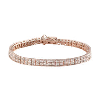 Natural Champagne Diamond Tennis Bracelet in Vermeil Rose Gold Over Sterling Silver (7.25 In) 5.00 ctw