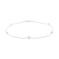 Italian Sterling Silver 4mm Diamond-Cut Rope Anklet (9 In) 3 Grams