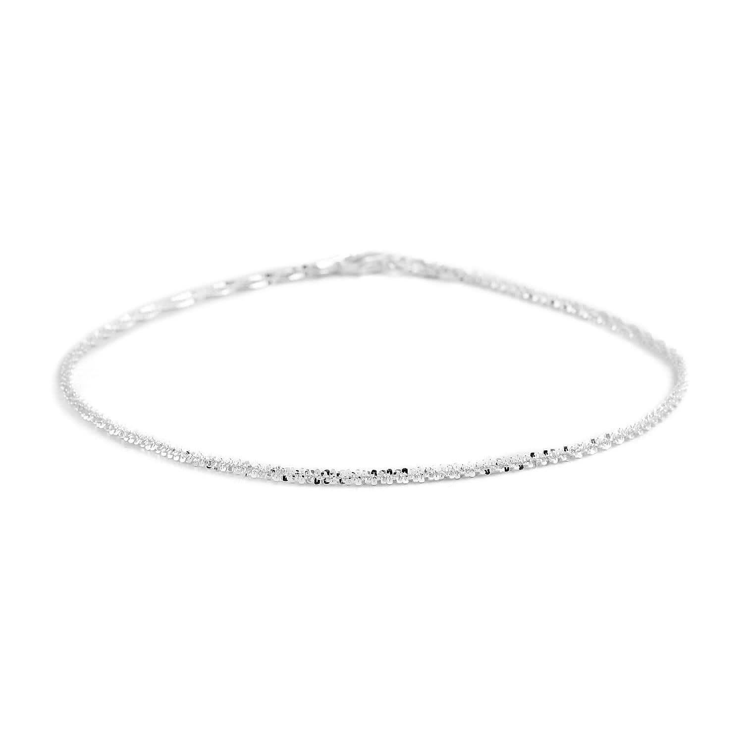 Italian Sterling Silver 1.5mm Roc Anklet (10 In) 2.40 Grams