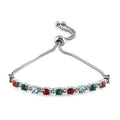 Blue Zircon Crystal Bolo Bracelet in Stainless Steel 2.00 ctw - Sticky add to cart bar