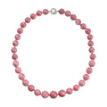 Thulite Beaded Necklace 20 Inches with Magnetic Lock in Rhodium Over Sterling Silver 613.00 ctw - Sticky add to cart bar
