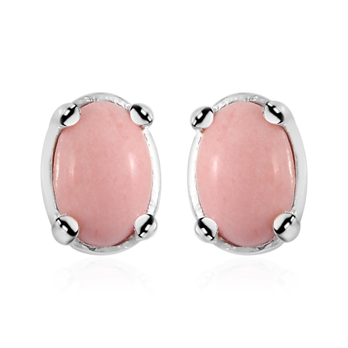 Oregon Peach Opal Stud Earrings in Sterling Silver 0.70 ctw