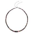 Multi-Tourmaline Beaded Necklace 18-20 Inches in Rhodium Over Sterling Silver 210.00 ctw - Sticky add to cart bar