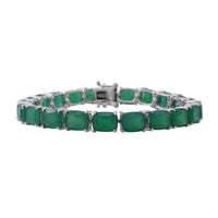 Verde Onyx Tennis Bracelet in Platinum Over Sterling Silver (7.50 In) 12.50 Grams 38.00 ctw