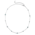 Green Moissanite Beaded Station Necklace 18-21 Inches in Rhodium Over Sterling Silver 11.75 ctw - Sticky add to cart bar