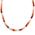 Shades of Fire Opal Beaded Necklace 18 Inches in Sterling Silver  60.00 ctw - Sticky add to cart bar