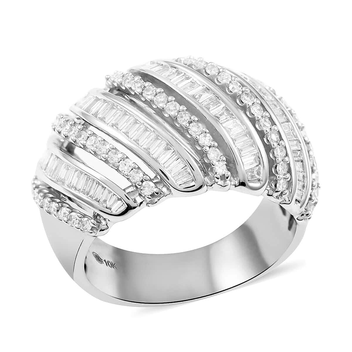 10K White Gold G-H I3 Diamond Ring 9.35 Grams 1.00 ctw