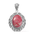 Artisan Crafted Norwegian Thulite Solitaire Pendant in Sterling Silver 18.50 ctw - Sticky add to cart bar