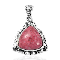 Artisan Crafted Norwegian Thulite Solitaire Pendant in Sterling Silver 9.15 ctw