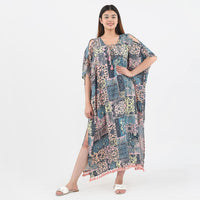 TAMSY, 100% POLYESTER ,KAFTAN, SIZE-ONE SIZE, COLOR- PEACH