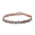 Natural Champagne Diamond 4.00 ctw Bracelet in Vermeil Rose Gold Over Sterling Silver (7.25 In) - Sticky add to cart bar