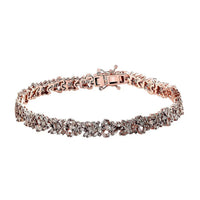 Natural Champagne Diamond 4.00 ctw Bracelet in Vermeil Rose Gold Over Sterling Silver (7.25 In)